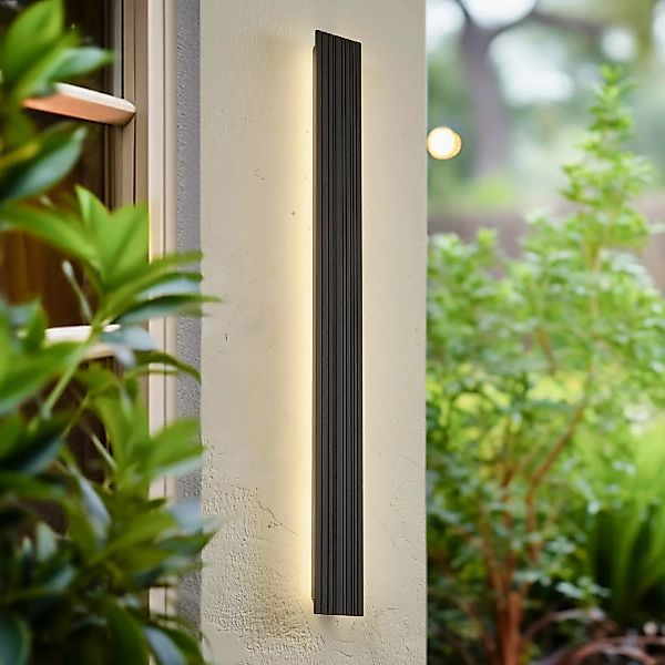 Lucande LED-Außenwandleuchte Melira, Höhe 100cm, anthrazit günstig online kaufen
