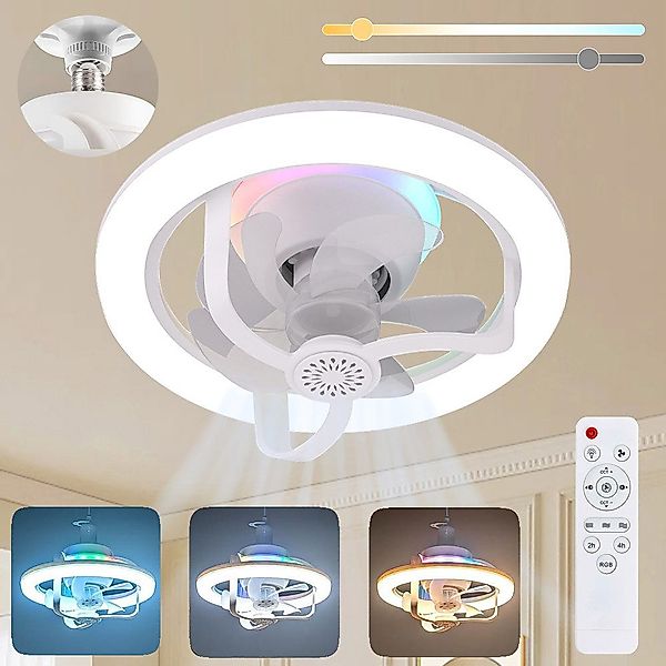 Rosnek Deckenventilator mit RGB Beleuchtung und günstig online kaufen