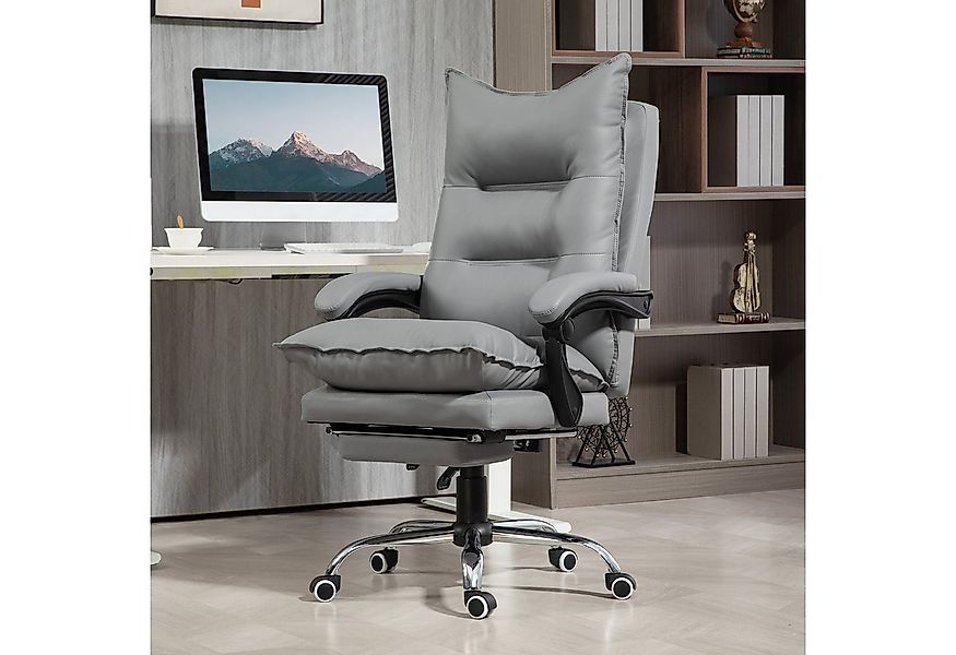 Vinsetto Schreibtischstuhl mit Fußstütze höhenverstellbarer Drehstuhl Rücke günstig online kaufen