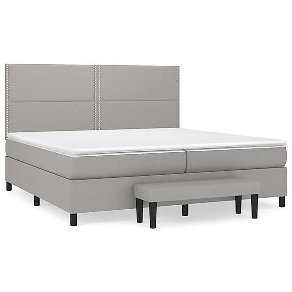 vidaXL Boxspringbett mit Matratze Hellgrau 200x200 cm Stoff1366902 günstig online kaufen