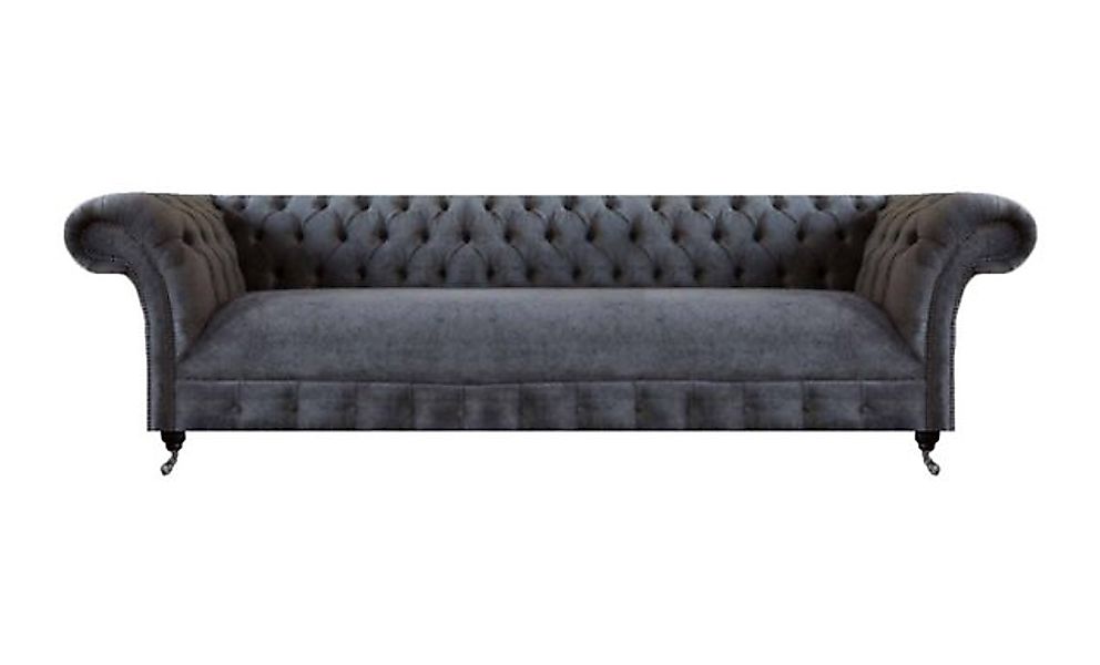 JVmoebel Chesterfield-Sofa Textil Möbel Sofa Viersitzer Couch Grau Wohnzimm günstig online kaufen