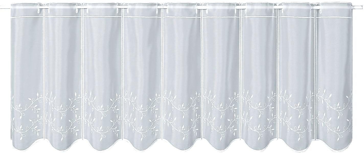 Gerster Scheibengardine »TWINE«, (1 St.), Hochwertiger Voile bestickt Blume günstig online kaufen