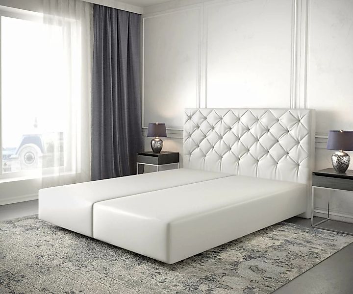 Boxspringgestell Dream-Great 140x200 cm Kunstleder Weiß günstig online kaufen