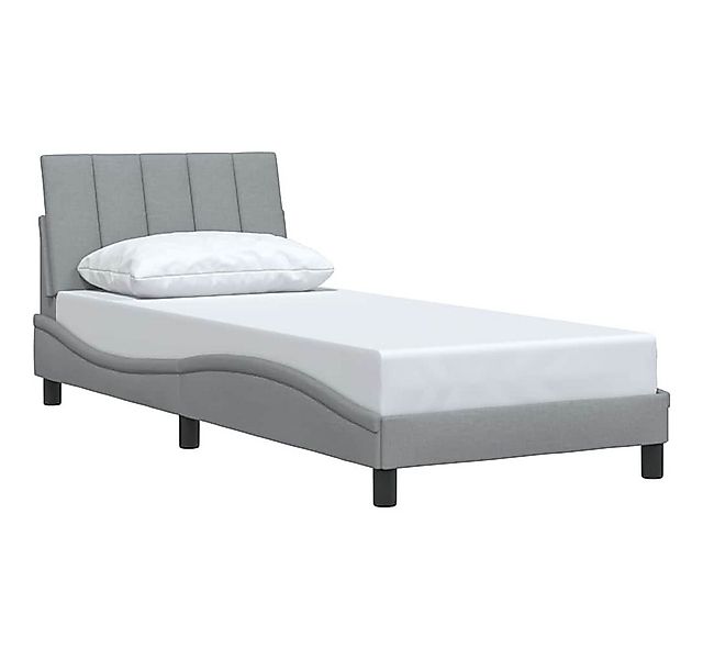 vidaXL Bett Bettgestell ohne Matratze "Hanko" Hellgrau 80x200 cm Stoff günstig online kaufen