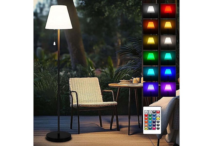 MUPOO LED Außen-Stehlampe Solar Stehleuchte mit Fernbedienung, RGB Outdoor günstig online kaufen