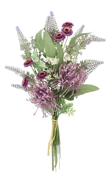 I.GE.A. Kunstblume "Kunstblumen-Strauß Protea Zinnien Lavendel" Bouquet Blu günstig online kaufen