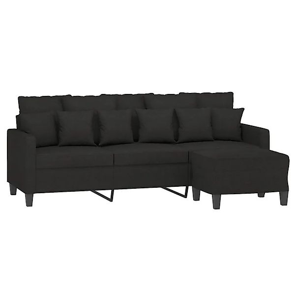 vidaXL 3-Sitzer-Sofa mit Hocker Schwarz 180 cm Stoff 3201093 günstig online kaufen