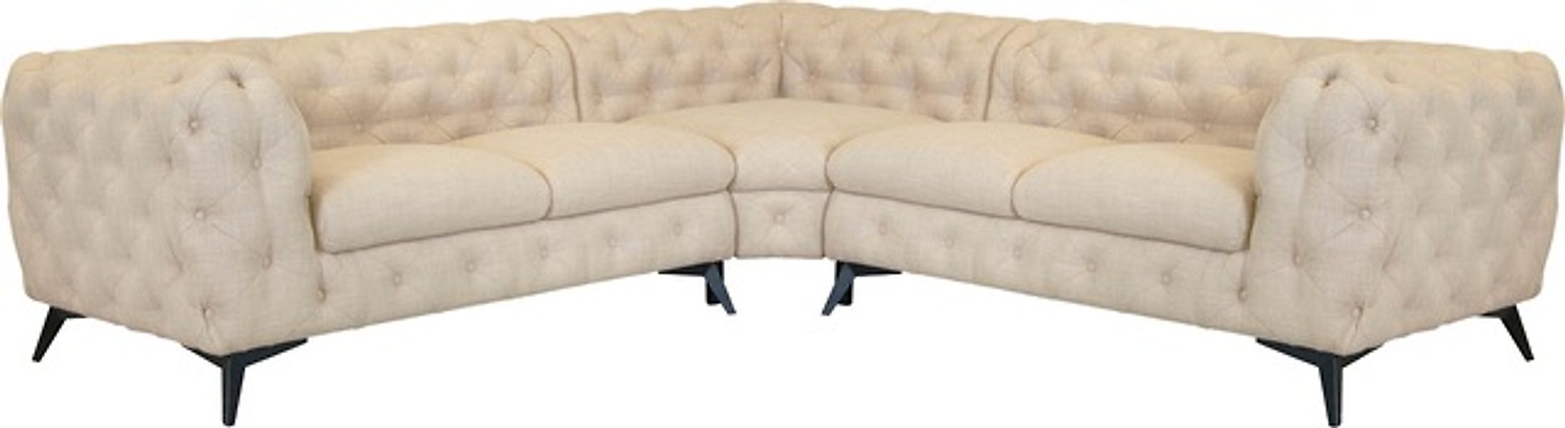 Leonique Chesterfield-Sofa »Ecksofa GLYNIS L-Form mit Wellenunterfederung, günstig online kaufen