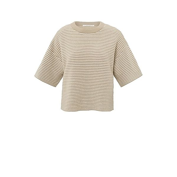 YAYA Rundhalspullover Gestreifter flauschiger Pullover mit günstig online kaufen