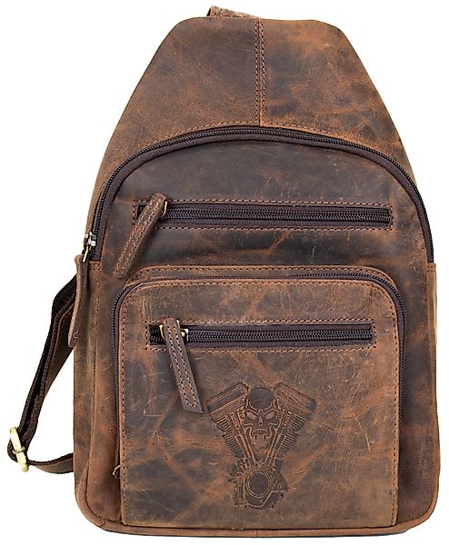 MDM Schultertasche Herren Leder Schultertasche Brusttasche günstig online kaufen