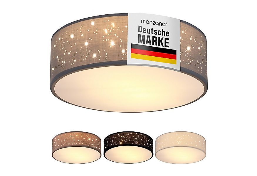 monzana Deckenleuchte, 30 cm, Sternenhimmel Rund Stoffschirm 30 cm 1-Flammi günstig online kaufen