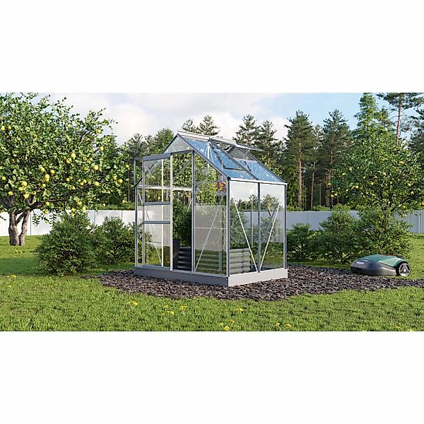 Vitavia Gewächshaus Planet 2500 Alu blank 2,5 m² inkl. Fundamentrahmen günstig online kaufen