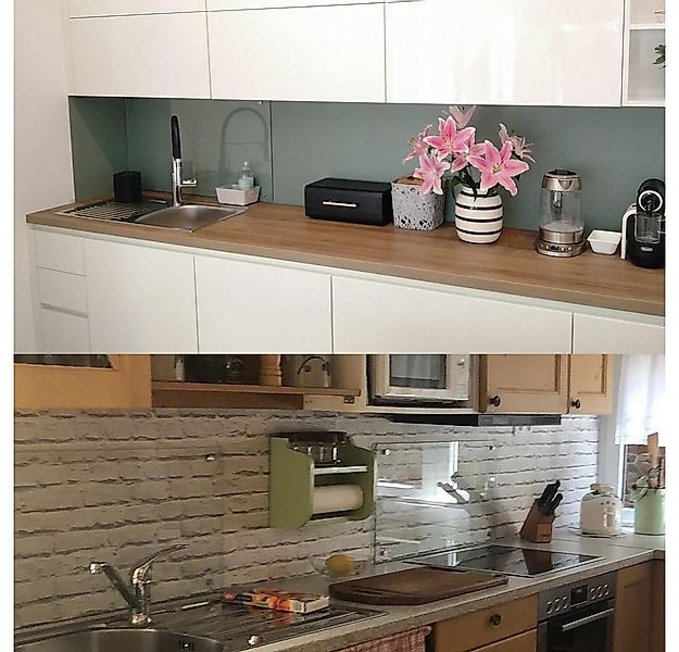 Melko Küchenrückwand Glasrückwand Herdspritzschutz Sicherheitsglas inkl. Mo günstig online kaufen