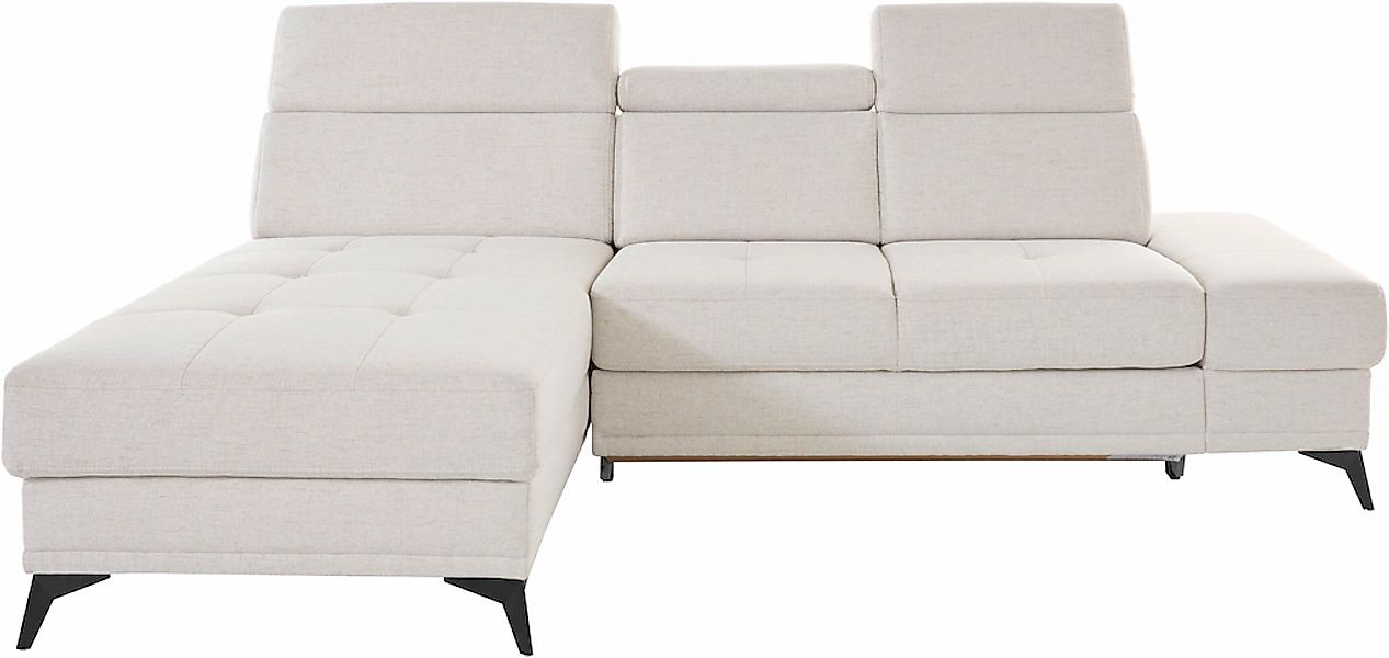 Home affaire Ecksofa "Cardiz L-Form" inkl.Kopfteilverstellung und Federkern günstig online kaufen