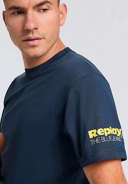 Replay T-Shirt Replaydruck am Ärmelabschluss günstig online kaufen