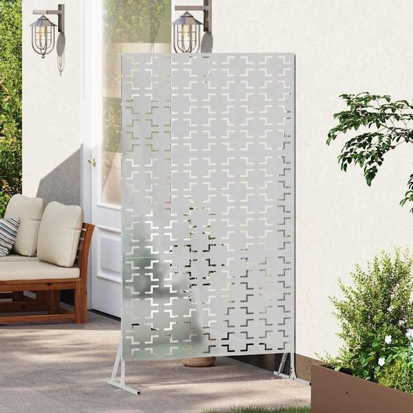 vidaXL Gartenzaun Sichtschutz Grau Stahl, (1-St) günstig online kaufen