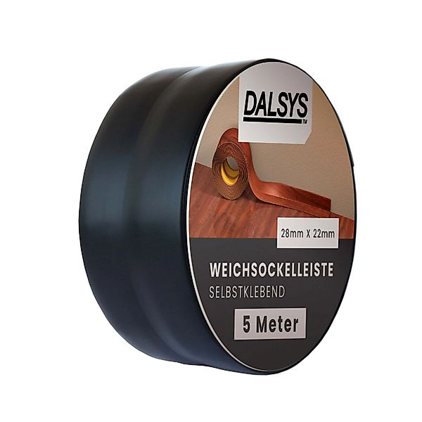 Dalsys Weichsockelleiste Selbstklebend 5m Schwarz Fußbodenleiste günstig online kaufen