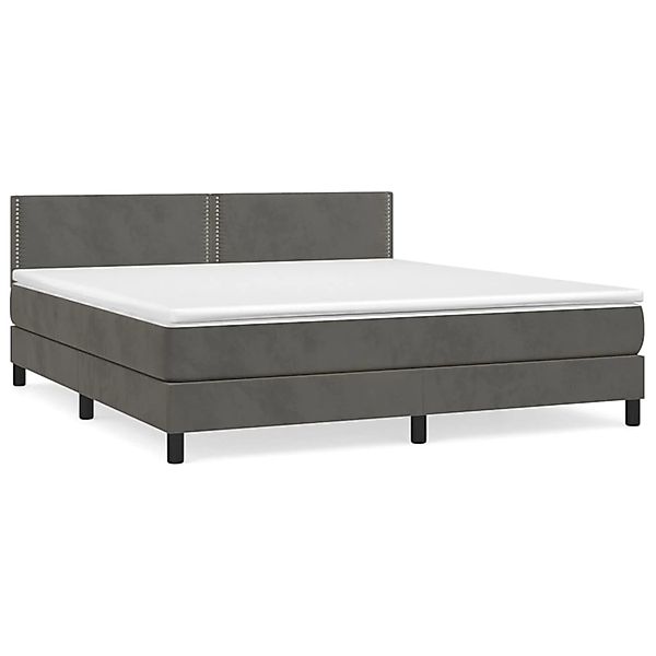 vidaXL Boxspringbett mit Matratze Dunkelgrau 180x200 cm Samt1390092 günstig online kaufen