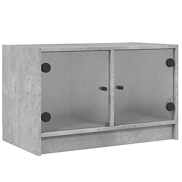 vidaXL TV-Schrank TV-Schrank mit Glastüren Betongrau günstig online kaufen