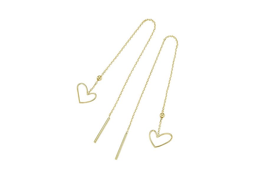 Luigi Merano Paar Ohrhänger Durchzieher, Herzen, Gold 585 günstig online kaufen