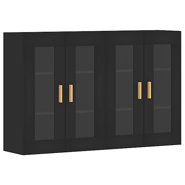 vidaXL Sideboard Wandschränke 2 Stk. Schwarz günstig online kaufen