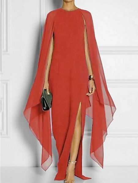 ZWY Abendkleid Einfarbiges, langes Kleid aus Chiffon mit Cape-Ärmeln und Sc günstig online kaufen