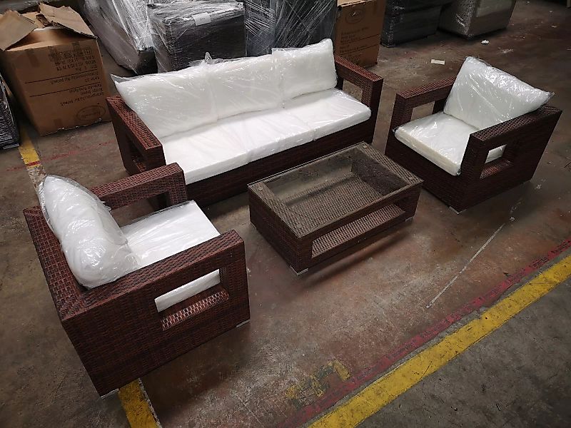 #G 1207: 3er Sofa + 2x Sessel + Tisch Honolulu braunmeliert-braun-meliert günstig online kaufen