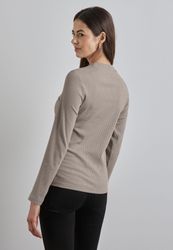 STREET ONE Langarmshirt aus Baumwolle mit Stretchante günstig online kaufen