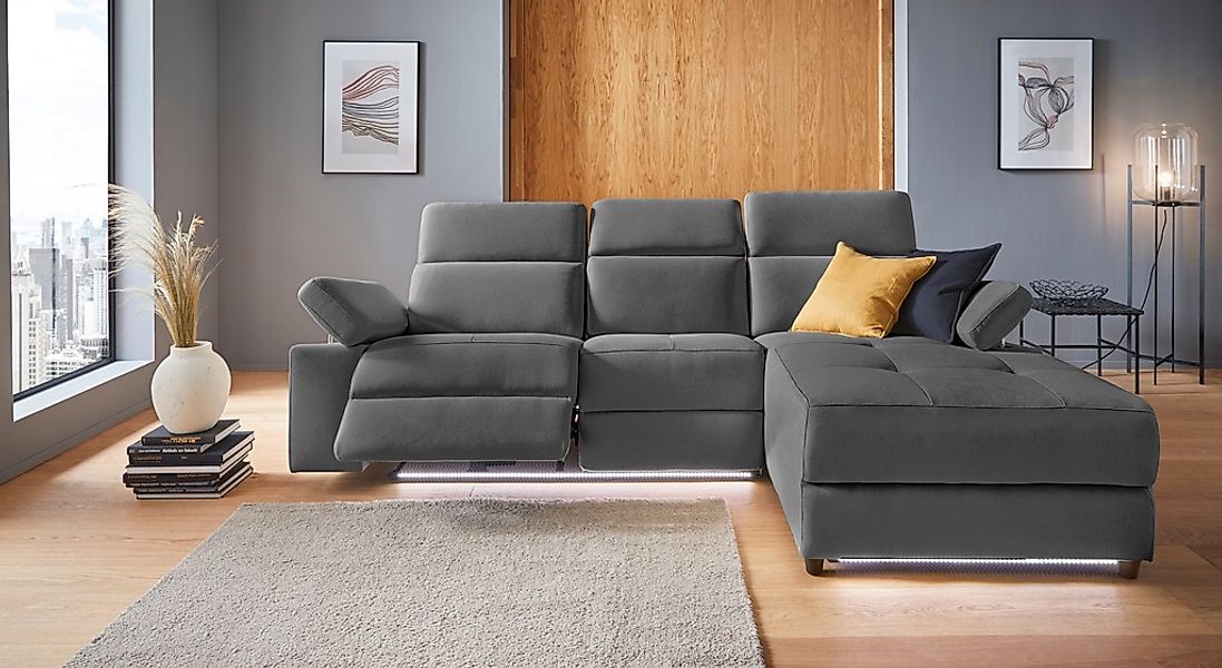 Places of Style Ecksofa »Kilado, L-Form,«, mit Relaxfunktion, verstellbarer günstig online kaufen