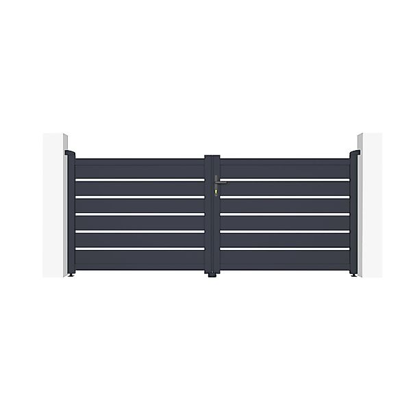 Casanoov Doppelflügeltor Aus Aluminium 3M Vogel H 120Cm Grau günstig online kaufen