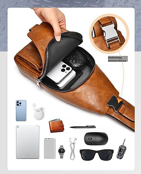 Blusmart Umhängetasche Modische Unisex-Brusttasche (Retro-Casual-Stil, Mult günstig online kaufen