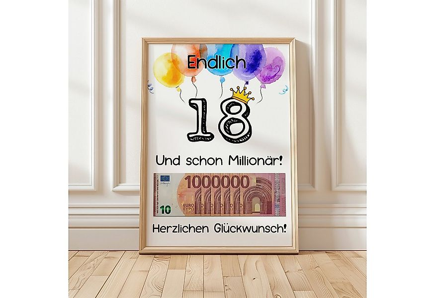 Tigerlino Poster Geldgeschenk 18. Geburtstag Jungen Mädchen Geburtstagsgesc günstig online kaufen