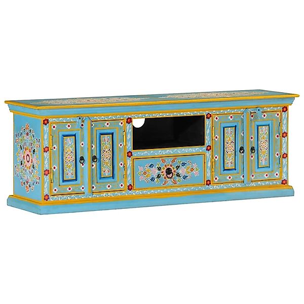 vidaXL TV-Schrank Blau 110x30x40 cm Massivholz Mango 353908 günstig online kaufen