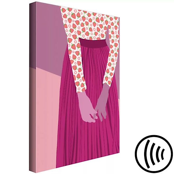 Wandbild Lila Charakter – Silhouette einer Frau in einem lila Rock und eine günstig online kaufen