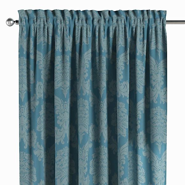 Vorhang mit Tunnel und Köpfchen, blau, Damasco (613-67) günstig online kaufen
