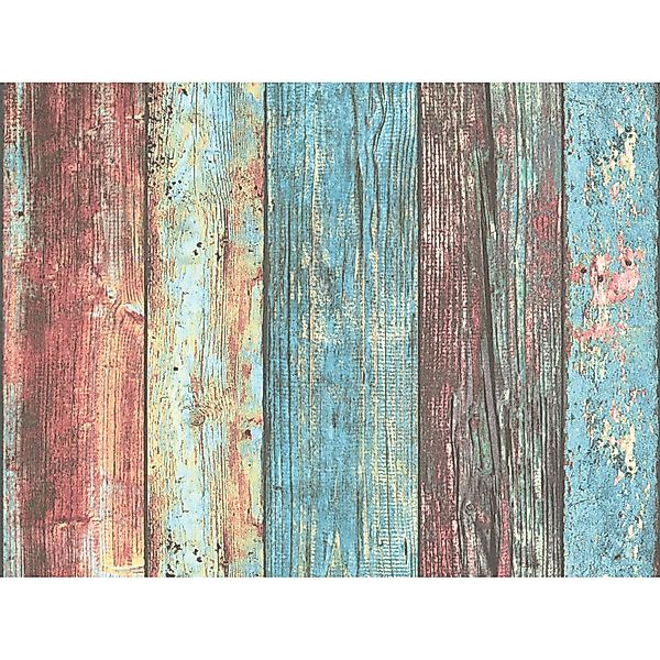 Bricoflor Bunte Tapete in Holzoptik Vintage Tapete Im Maritimen Stil Vliest günstig online kaufen