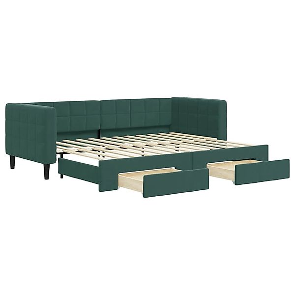 vidaXL Tagesbett Ausziehbar mit Schubladen Dunkelgrün 80x200 cm Samt1898364 günstig online kaufen