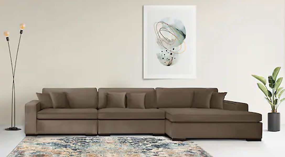 Home affaire Ottomane »Skara L-Form«, Lounge-Sofa mit Federkernpolsterung, günstig online kaufen