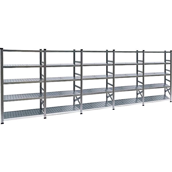 PROREGAL Fachbodenregal Proximo 200 x 450 x 70 cm 5 Ebenen Beidseitig Verzi günstig online kaufen