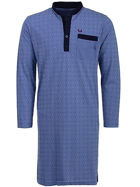 Henry Terre Nachthemd Nachthemd Langarm - Stehkragen mit Punkten günstig online kaufen