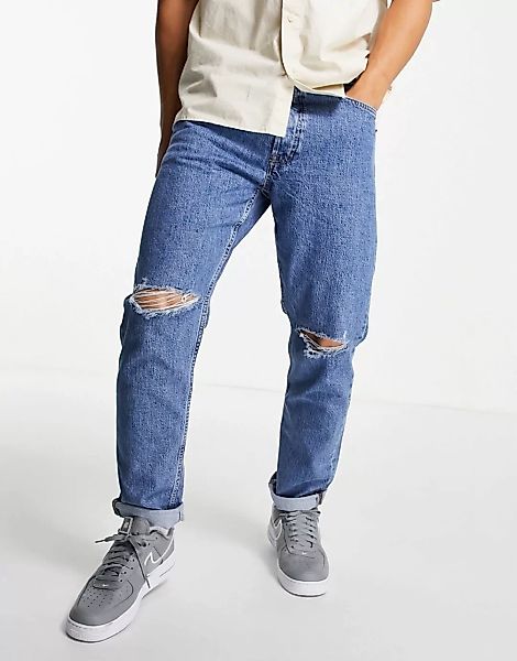 Jack & Jones Intelligence – Chris – Locker geschnittene Jeans in hellblauer günstig online kaufen