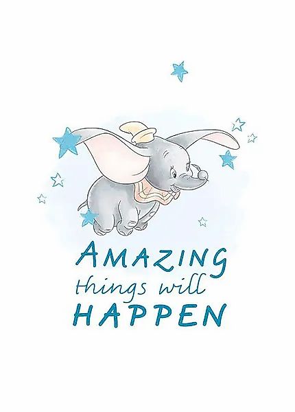 Komar Bild »Dumbo Amazing«, Disney, (1 St.), Wandbild zur Dekoration im Kin günstig online kaufen