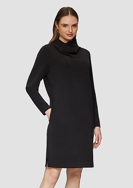 s.Oliver Minikleid Kleid Scuba-Kleid mit Wasserfallkragen und seitlichen Ei günstig online kaufen