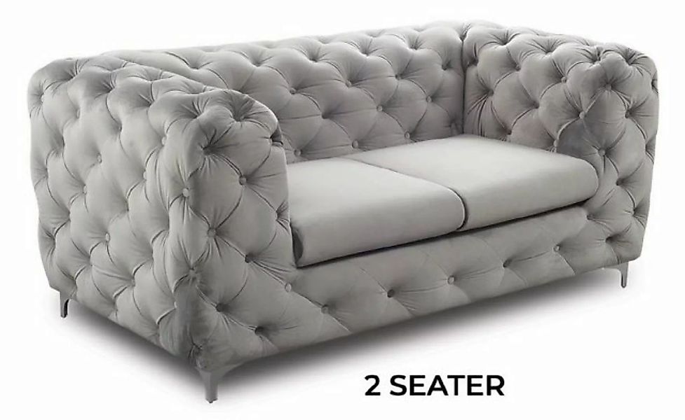 JVmoebel Sofa Chesterfield Sitz Stoff Textil Couch Zweisitzer Sofa 2-Sitzer günstig online kaufen