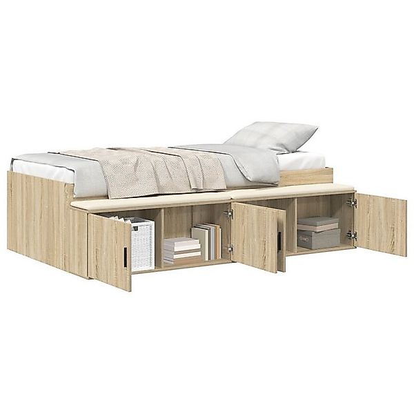 vidaXL Bett Stauraum Bettgestell Sonoma Eiche 75x190 cm (1-tlg) günstig online kaufen
