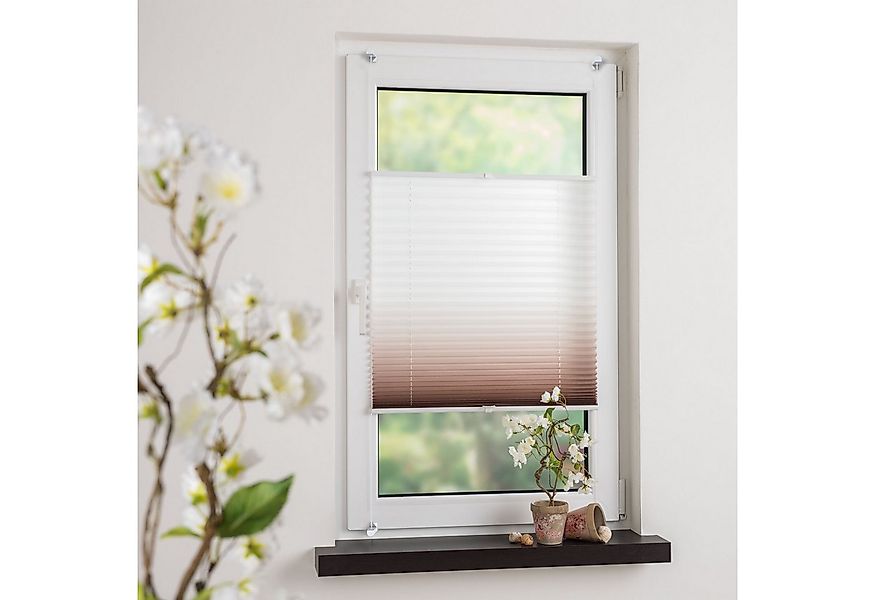 HOMBERA Plissee Farbverlauf, ohne Bohren, verspannt durch 4 Klemmträger, Kl günstig online kaufen