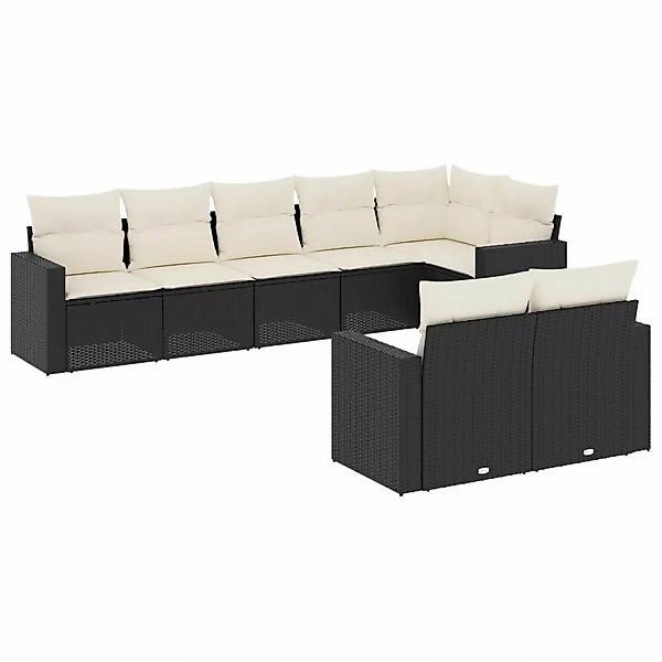 vidaXL 8-tlg Garten-Sofagarnitur mit Kissen Schwarz Poly Rattan Modell 89 günstig online kaufen