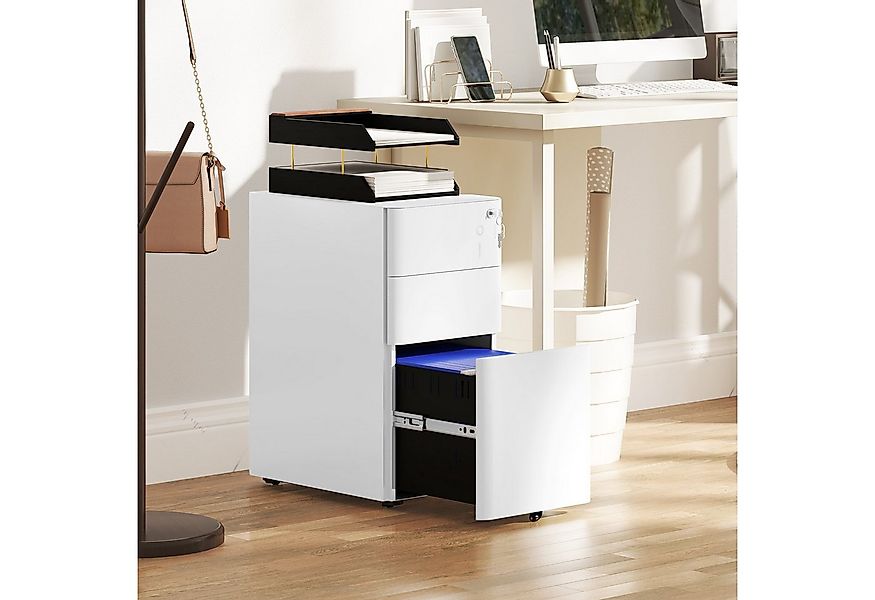 Vinsetto Rollcontainer mobiler Aktenschrank mit 3 Schubladen, (Bürocontaine günstig online kaufen