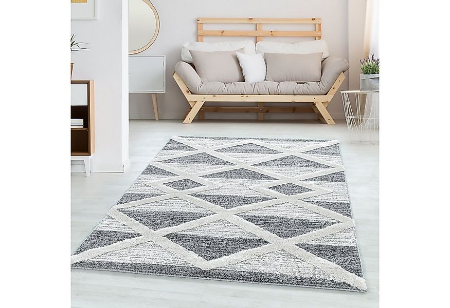 Carpettex Hochflor-Teppich Geometrisch Design, Rund, Höhe: 20 mm, Teppich W günstig online kaufen