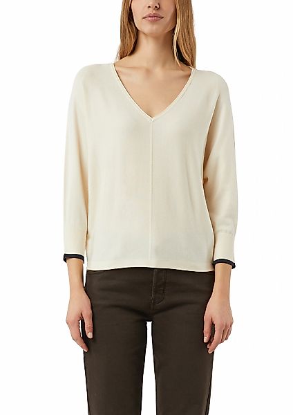 Comma Strickpullover mit V-Ausschnitt günstig online kaufen